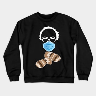 Bernie Sanders Mittens Sitting Inauguration Funny Meme Wearing Mask Crewneck Sweatshirt
